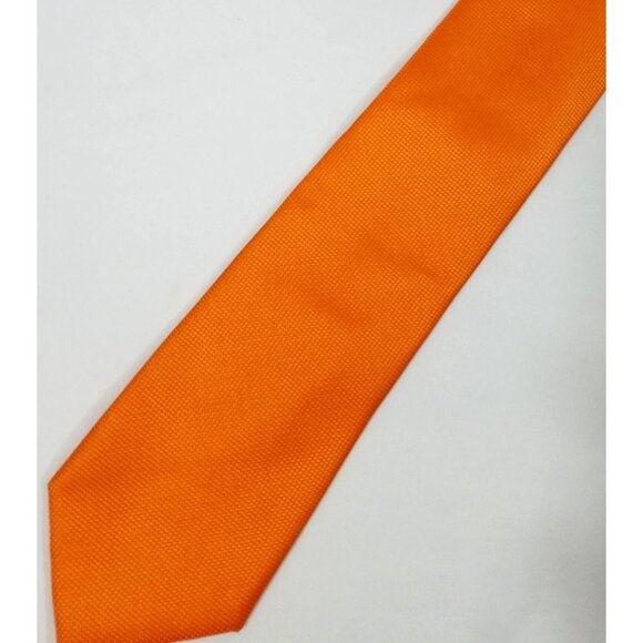 Saddlebred Orange Textured Mens Tie Solid Orange - Picture 1 of 7